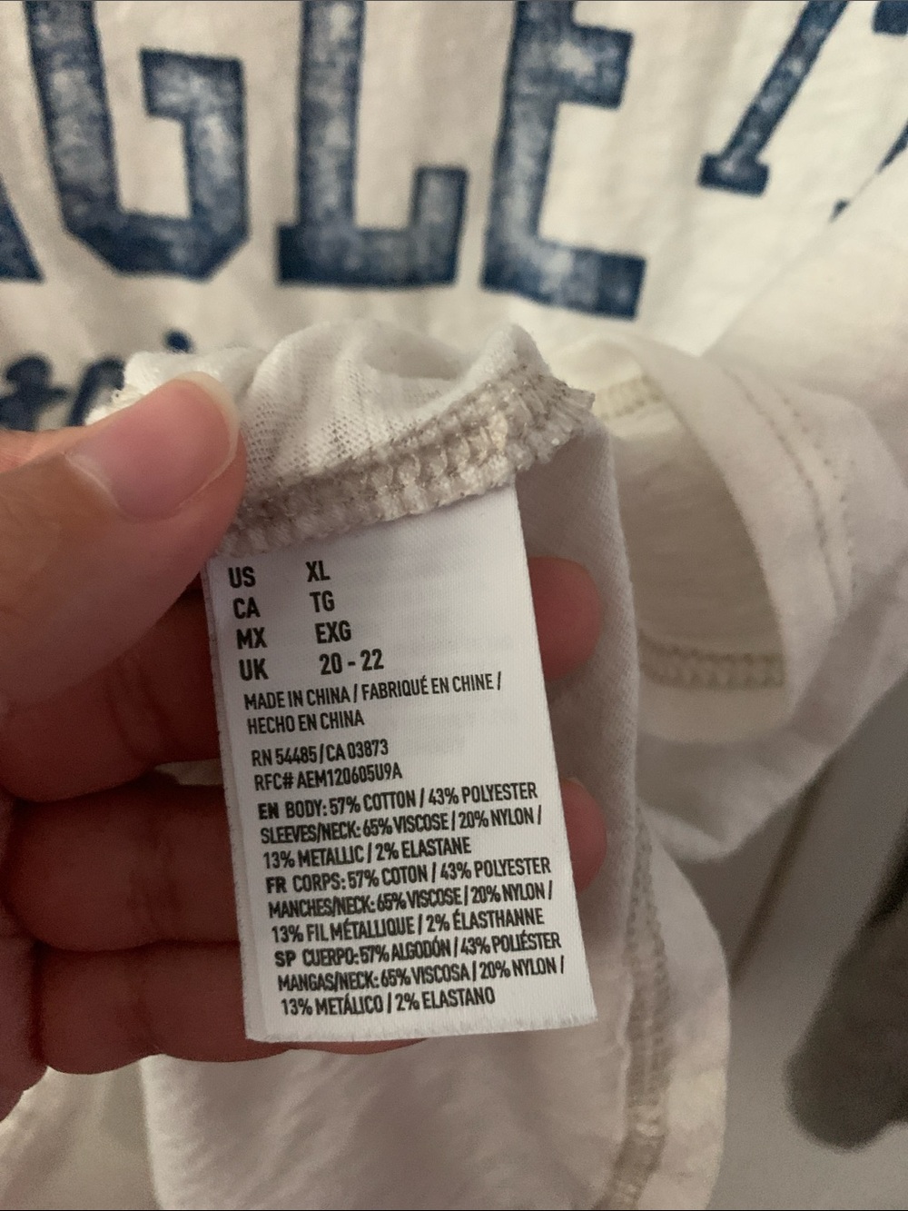 American Eagle Outfitters Women's White & Gray Raglan Logo Tee - Picture 3 of 10